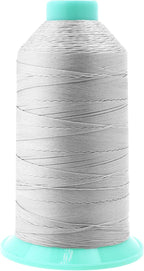Mandala Crafts Bonded Nylon Thread Silver Heavy Duty Sewing Threads - 1250 YDs Size 138 420D T135 Tex 135 Thread for Leather Jeans Weaving Outdoor Marine Upholstery Threads