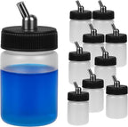 ABEST New 10PCS Dual Action Airbrush Plastic Bottle Jar 22CC / Standard Suction Lid Paint Cup Air Brush Accessories Model Air Tool Box