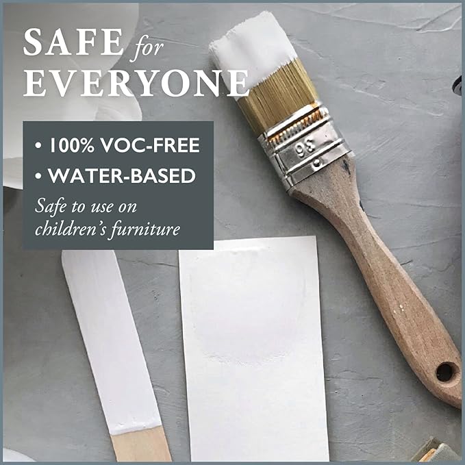 AMY HOWARD AT HOME Chalk-Based One Step Paint for Furniture, Cabinetry, Decor, Finish, and More | No Stripping, Sanding, or Priming | Ultra-Light Base | 32 Ounce | Bauhaus Buff