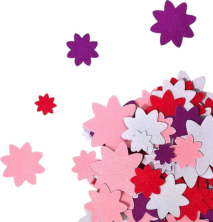 Flower Stickers, Felt Stickers for Kids, Felt Flowers for Crafts, Craft Supplies for Scrapbooking 120pcs 1" to 3" Size
