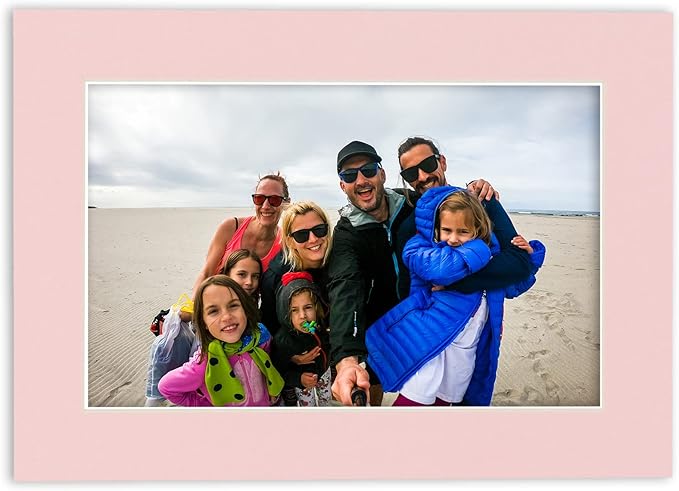 5x7 Mat for 8.5x11 Frame - Precut Mat Board Acid-Free Show Kit with Backing Board, and Clear Bags Soft Pink 5x7 Photo Matte Made to Fit a 8.5x11 Picture Frame Matboard for Framing, Pack of 25 Mats