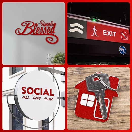 Laser Engraving Blank Red ABS Double Color Plastic Sheet, 11.8x6.49x0.05 inch Materials Double Color Plastic Sheet for Interior Signs, Badges (Red)