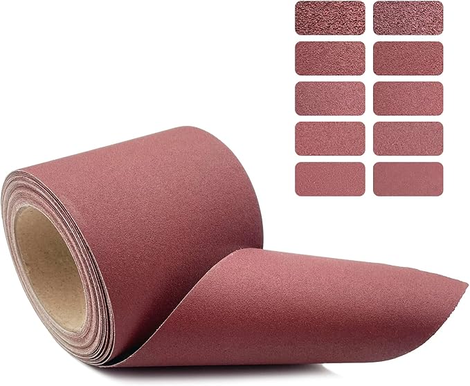 240 Grit Emery Cloth Roll, 4.5 Inch Wide 32.8 Ft Long (Equals 1/4 Sheet Sandpaper 71 Pcs) Abrasive Sandpaper Rolls for Metal Automotive Wood Furniture Sanding Paper Drum Palm Sander (240 Grit)