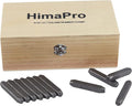 HimaPro Letter and Number Stamp Set 36pcs 40Cr Alloy Steel Metal Stamp Number & Letter Punch Set in a Wooden case (8mm 5/16 Inch)