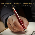 BEILUNER Luxury Gel Pen with 24K Gold Electroplating Finish, Red Piano Lacquer, Luxury Grade Craftsmanship, Best Gel Pen Gift Set for Men and Women