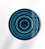 My Photostation.com 10''(25cm) Diameter Blue and Green Round Glass Wall Art Tempered Glass Printing Wall Decor Large Wall Art Wall Hangings