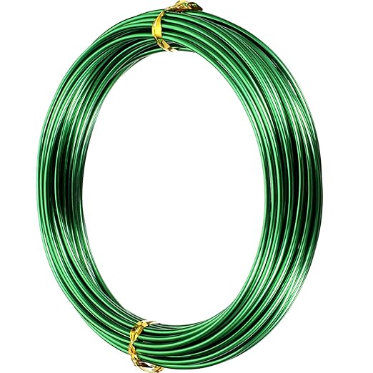TecUnite Aluminum Craft Wire for Sculpting Armature Bendable Craft Wire for DIY Jewelry Making(Green, 10 M X 2 mm, 1 Roll)