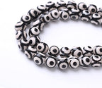 32PCS 12MM NaturalTibetan Stone Beads Round Loose Stone Beads for Jewelry Making DIY Energy Stone Healing Power Bracelet 15"