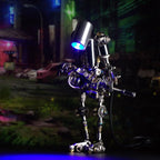 Mostarle Terminator M 3D Metal Puzzle, Arcynix DIY Mechanical Robot Model Kit, Sci-Fi Design LED Light Feature Unique Gift for Adults & Teenager (Blue)