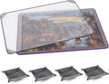 Kidoodler Jigsaw Puzzle Board with Cover & Sorting Trays | 33x22 Portable Puzzle Mat for 1000 pcs with 4 Foldable Sorting Trays | 4mm Reinforced Hardboard | Non-Slip Surface | Purple