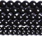 10MM Natural Black Agate Gemstone Beads Round Loose Stone Beads for Jewelry and Bracelets Making 72pcs 2 Strands 32