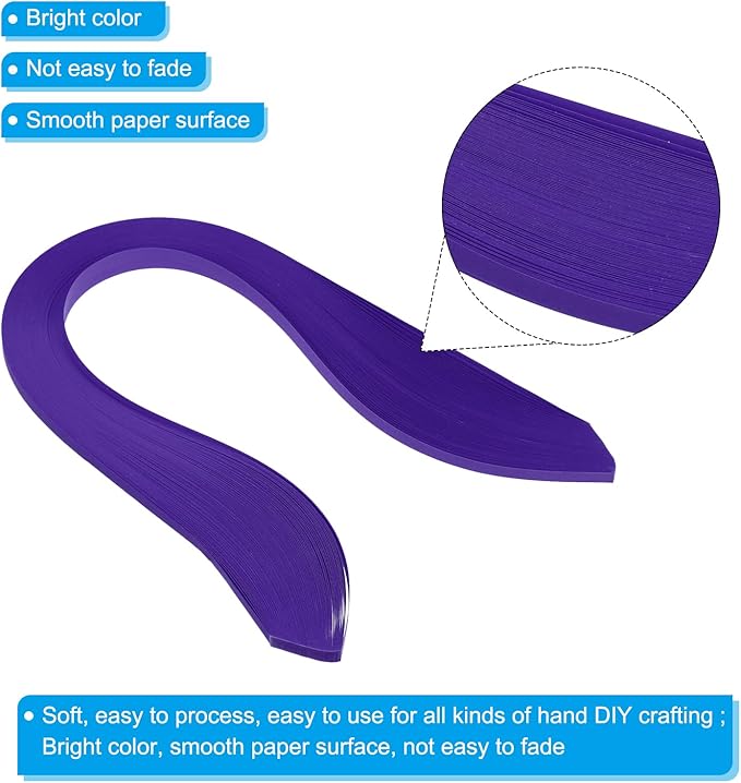PATIKIL Quilling Strips Paper 600pcs 5mm 39cm Origami Paper Quilling Kits for Art DIY Hand Craft Christmas, Dark Purple