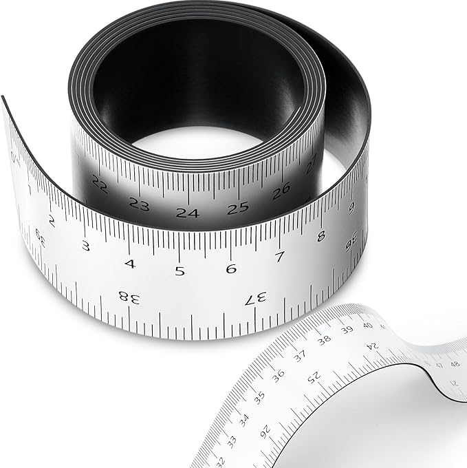 1 Pcs 39.37 Inch Magnetic Ruler Flexible Magnetic Ruler Magnet Measuring Tape with Both Inches and Centimeters, Suitable for Whiteboard, Lathes, Workshops, Table Saws, Mills, Easy to Take