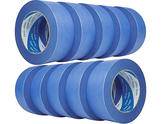 10 Rolls Blue Painters Tape 2 Inch, Bulk Masking Master Tape 60 Yards, Wall Masking Tape No Residue, Multi-Surface Painter's Tape for Wall Painting Edge Treatment DIY Crafts,600 Yards Totally