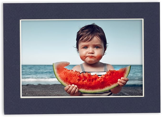 6x8 Mat for 8x10 Frame - Precut Mat Board Acid-Free Navy 6x8 Photo Matte Made to Fit a 8x10 Picture Frame, Premium Matboard for Family Photos, Show Kits, Art, Picture Framing, Pack of 10 Mats