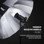 NEEWER 41"/104cm Parabolic Reflective Umbrella Photography with Silver Inner, Soft Lighting with Diffuser Cover, Bag, Quick Fold for Camera Photo Studio Video Light Shooting Monolight Flash, NS1U