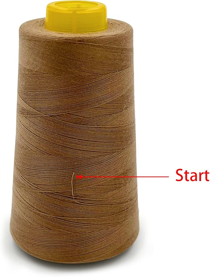 Tortoise 4 Cones of 3000 Yards Each Spool Thread for All Purpose, Serger, Overlock, Quilting, Sewing Machine - 100% Polyester - 40S/2 Ginger
