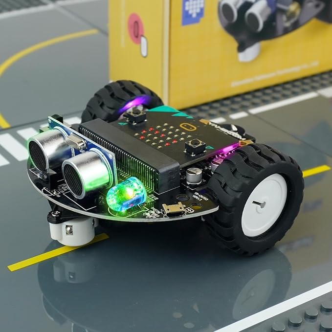 Yahboom Micro:bit DIY Coding Science Building Kit Smart Toys Car Robotic Kit Learning Educational STEM Projects for Kids Ages 8-12（Without Microbit）