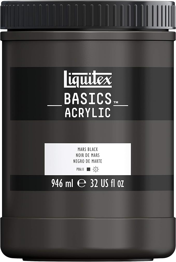 Liquitex BASICS Acrylic Paint, 946ml (32-oz) Jar, Mars Black