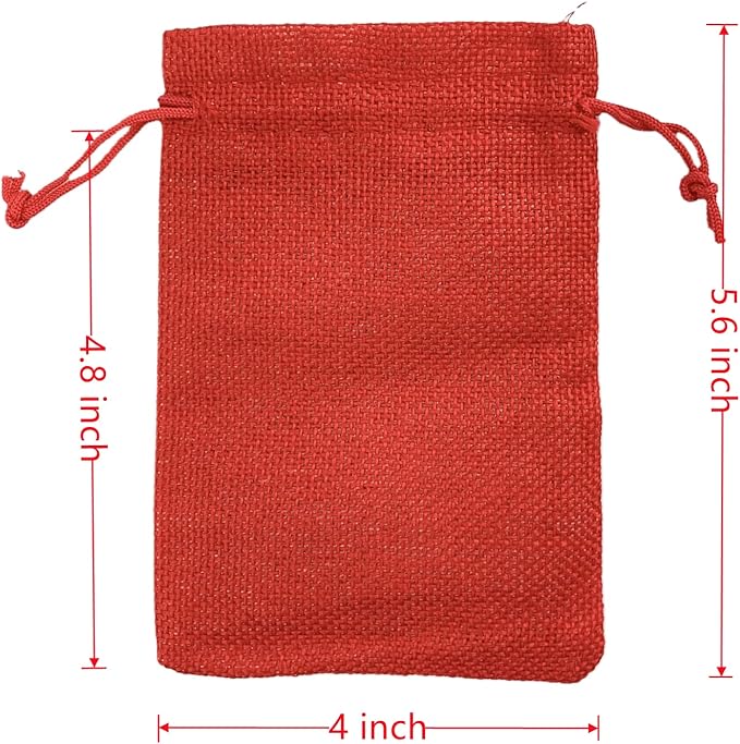 Palmhomee Pack of 20 Burlap Gift Bags with Drawstring Linen Jewelry Pouches Wedding Hessian Jute Bags for Birthday Treat Pouches Party Wedding Favors Gift(4x5.6 Inch, Mixed Colors)