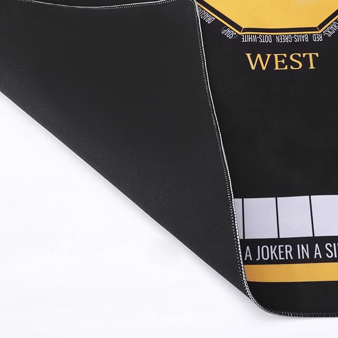 Mahjong Mat for Table 31.5''x31.5'', Non-Slip Mahjong Cloth Cover with Game Rules, Mahjong Tablecloth for Poker, Board Games Table Mat, Card Games, Tile Games, Dominoes (Black)