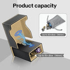 Dice Roller Tower, Premium DND Magnetic Dice Tray, Foldable PU Leather Dice Tower RPG Gifts for Dungeons and Dragons MTG Dm & Player Black/Brown