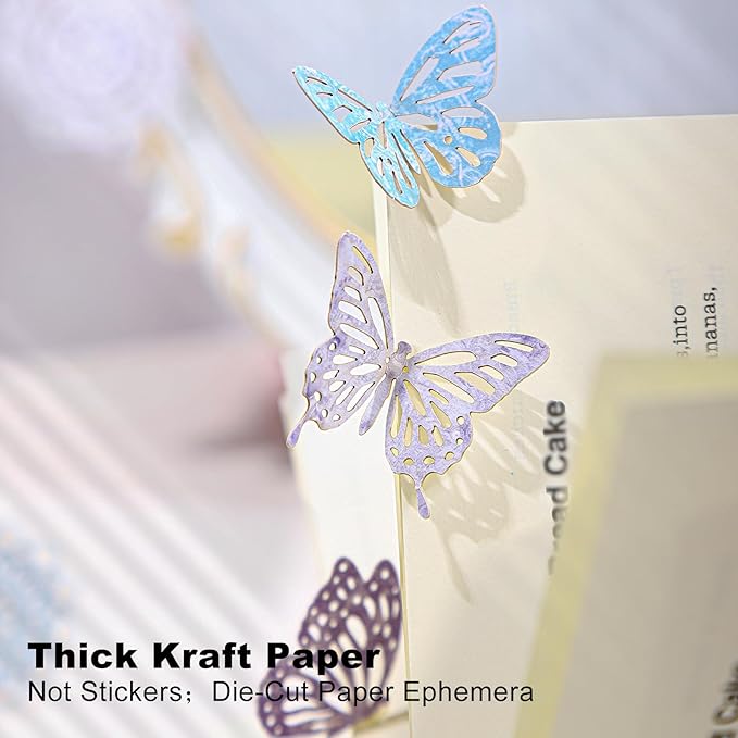 Vintage Hollowed-Out Scrapbook Paper Set, 180PCS Butterfly Floral Leaf Heart Ephemera for Journaling, Scrapbooking, and DIY Crafts