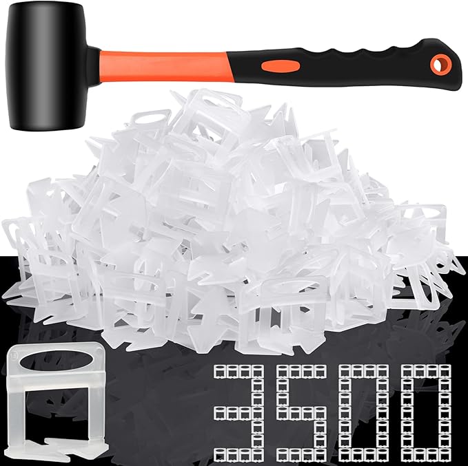 DGSL Tile Leveling System, 3500-Piece Tile Spacers Clips 1/16 Inch Tile Tools, Tile Installation Tools for Professional Ceramic Tile and Stone Installation