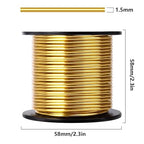 Aluminum Craft Wire, 75 Feet 1.5mm/ 16 Gauge Gold Bendable Soft Metal Aluminum Wire Roll Bulk for DIY Crafts Sculpting Jewelry Making