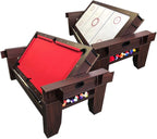 7ft Pool Table Air Hockey 2 in 1 Pool Table Red Felt - Billardhockey