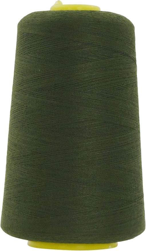 Mandala Crafts 4 Pack of Serger Threads Cones Spools - 20S/2 24000 Yards Polyester Olive Green Threads for Sergers Machine and Overlock Quilting Sewing Machine