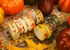 YUBBAEX 10 Rolls Four Seasons Washi Tape Set Yellow Leaves & Flowers Masking Decorative Tapes (Autumn)