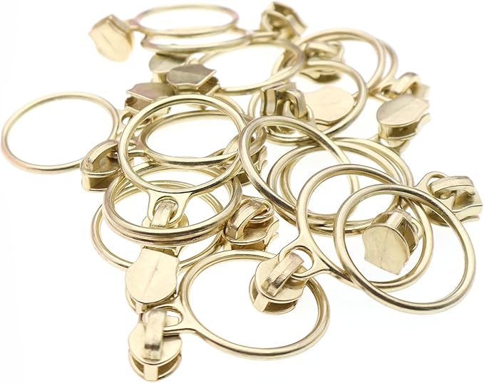 Leekayer #5 Gold Metallic Nylon Coil Zippers by The Yard Bulk 10 Yards Pink Zipper Tape with 25pcs Gold Ring Pull Sliders for DIY Sewing Tailor Craft Bag(Pink)