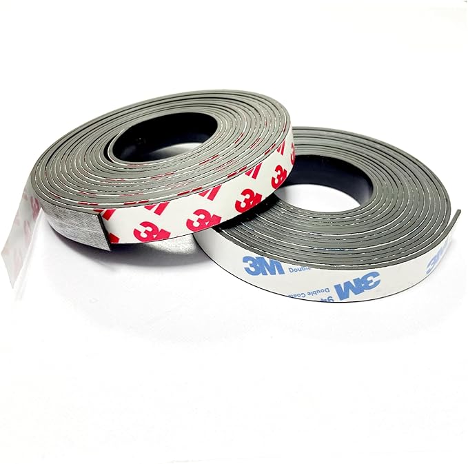 2 Rolls Magnetic Tapes, Flexible Magnet Strips with 3M Adhesive Backing, 10 Feet x 0.5"W Each Roll for DIY, Crafting, and Organizational Projects.