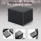 Dice Tray & Dice Tower Storage Box, 3 in 1 Dice Holder Case (Dice Rolling Tray, Dice Rolling Tower, Dice Storage Drawers), Leather Magnetic Closure DND Accessories Gifts for RPG MTG, Black/Grey