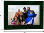 8x10 Mat Bevel Cut for 5.5x8.5 Photos - Acid Free Green Suede Precut Matboard With Backing Board and Crystal Clear, Self Seal Photo Mat Bag - For Pictures, Photos, Framing - 4-ply Thickness