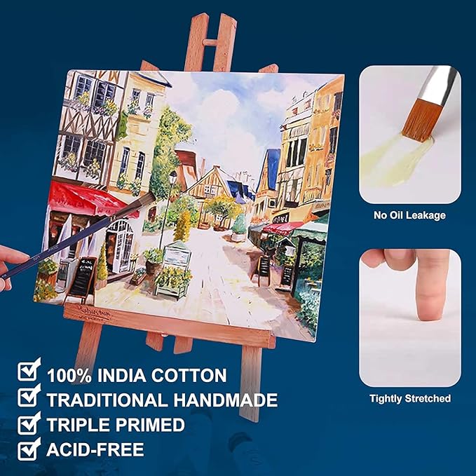 Large Canvas for Painting 30x40 Inch 3-Pack, 12.3 oz Triple Primed 100% Cotton Stretched Canvas, Blank Large Canvases for Oil Paint Acrylics Pouring & Wet Art Media