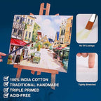 Stretched Canvases for Painting 16x40 Inch 2-Pack, 12.3 oz Triple Primed Acid-Free 100% Cotton Long Blank Canvas, Large Art Canvases for Oil Paint Acrylics Pouring & Wet Art Media, Pour Painting