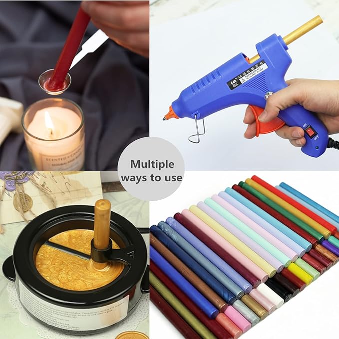 Pearl Purple Wax Sealing Sticks - 10pcs for Glue Gun and Seal Stamp, Melting Wax for 0.43'' Glue Gun
