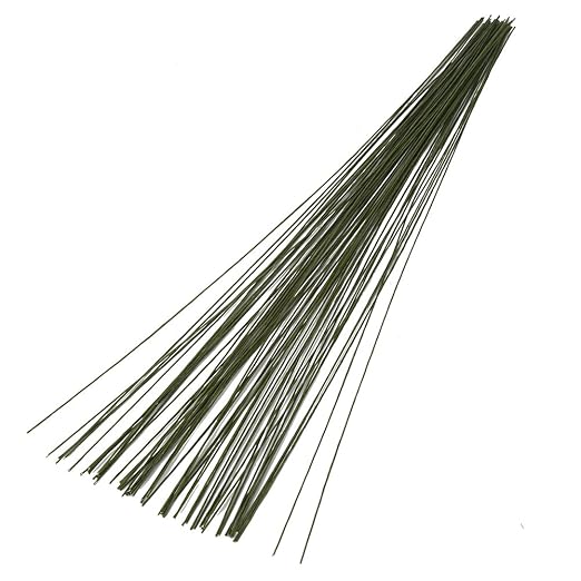 DECORA 26 Gauge Dark Green Floral Wire for Flower Wrap16 inch,50/Package