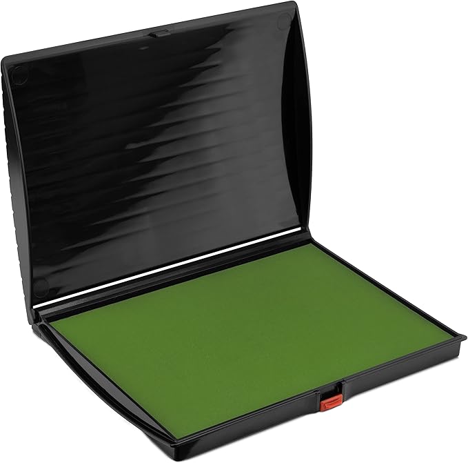 Large Premium Olive Green Ink Stamp Pad - 5" by 7" - Quality Felt Pad