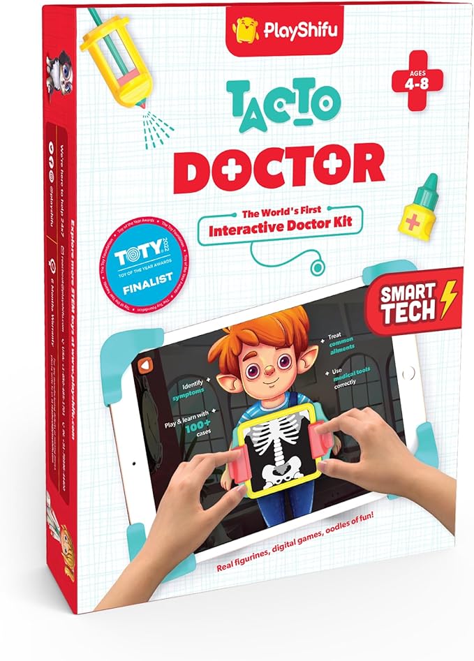 PlayShifu Doctor Kit for Kids – Tacto Doctor | Tech-Powered Pretend Playset with 12 Tools & 3 Games | STEM Learning Toy for Ages 4–10 | Roleplay Gift for Boys & Girls | Tablet Not Included