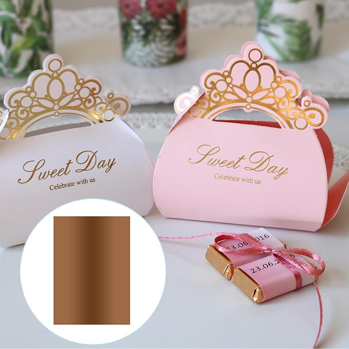 PATIKIL 11.7x8.3" Hot Stamping Foil Paper Sheet, 20 Sheets A4 Heat Transfer Hot Stamping Paper Foil for Leather DIY Logo Decor Craft Gift Package Scrapbook Card, Brown