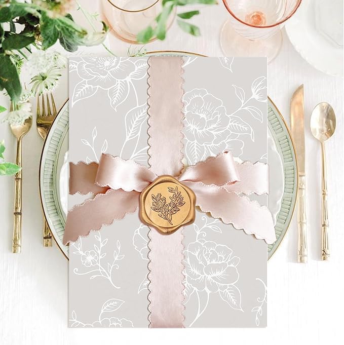 SWANGSA 100 Pack Vellum Jackets for 5x7 Invitations, Elegant White Rose Vellum Paper, 115GSM Translucent Invitation Sleeve Wraps for Wedding Bridal Baby Shower Birthday Envelopes