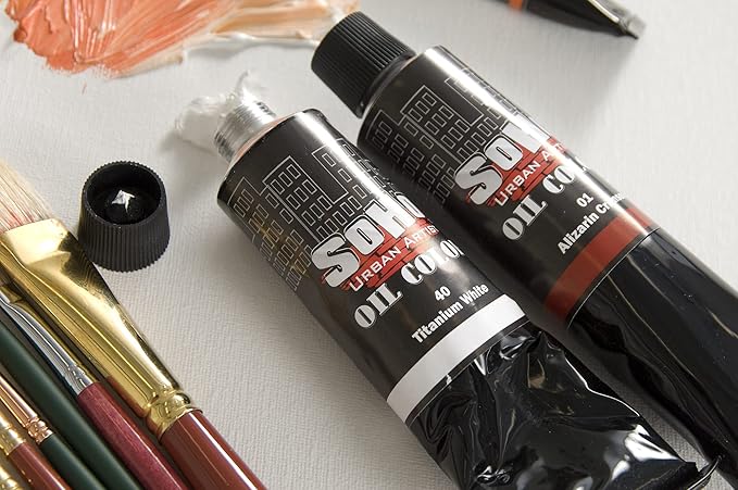 Soho Urban Artist Oil Paint - Vermilion, 50 ml Tube - Best Valued Oil Colors for Painting, Excellent Pigment Load