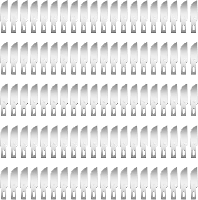 100 Pack Hobby Blades Set #10 Craft Knife Blades Refill Hobby Knife Replacement Blades with Storage Box for Art Craft Scrapbooking Supplies Caving Stencil