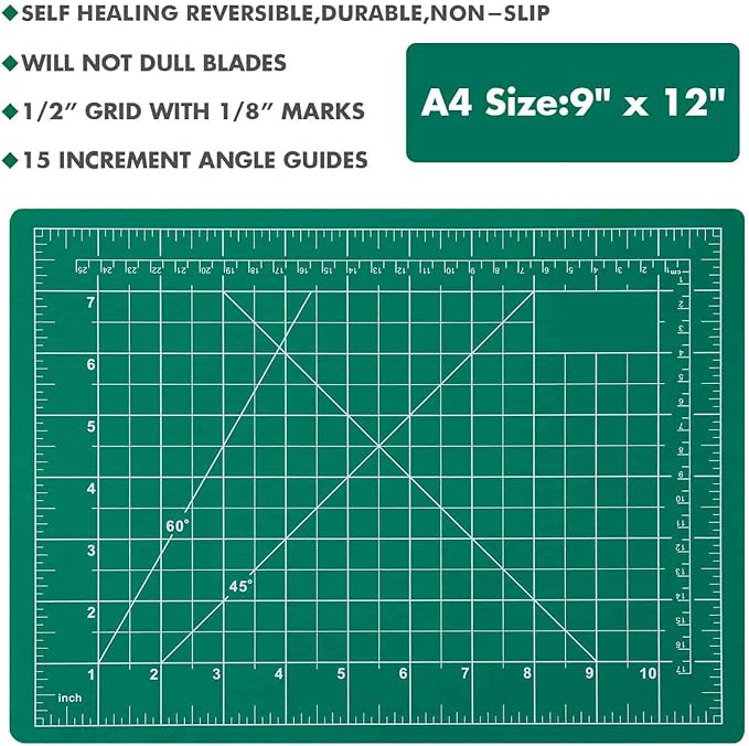 Anezus Craft Knife Precision Cutter and Self Healing Cutting Craft Mat Hobby Knife Set with 30 PCS Knife for Art Hobby Craft Scrapbooking Stencil