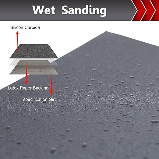 2000 Grit Sand Paper, 12Pcs Wet or Dry Sandpaper Assortment Sandpaper for Wood Metal Furniture Hand Sander Sand Paper Set Sandpaper Sheets Cut for Use 9" x 11"/12 Sheets
