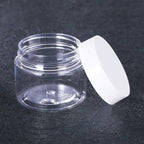 12 Pack 3 oz Plastic Container Jars with Lids Round Clear Travel Cosmetic Container Jars for Toiletries, Lotion, Cream, Ointments, Makeup, Rhinestone, Samples, Kitchen Storage (White)