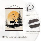 Artmag Magnetic Poster Hanger Frame, 25x20 25x35 25x40 Light Wood Wooden Magnet Canvas Artwork Print Poster Hangers Frames Hanging Kit (Walnut, 25")
